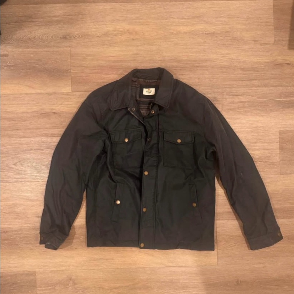 Marine Layer Otis Wax Canvas Jacket | Men's Medium | Dark